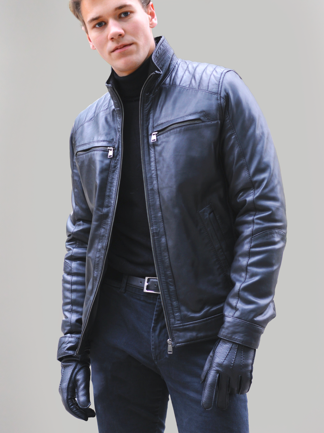 Herenkleding Deense Kledingmerken Heren Smart Leather Jacket Men