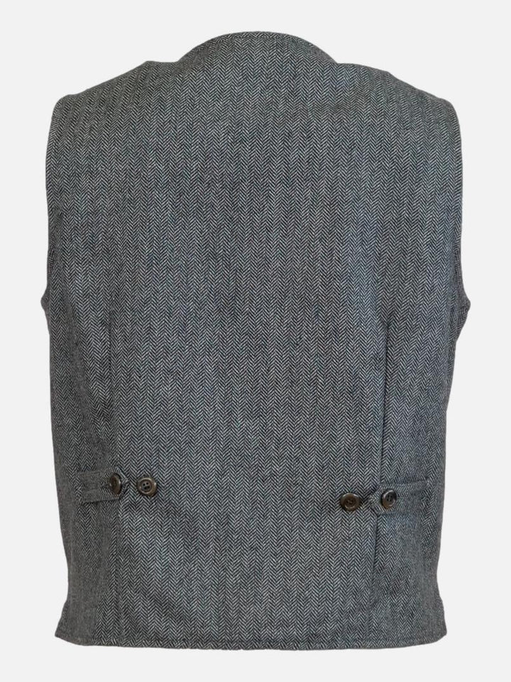 Renzo Vest, 60 cm. - Geit suede leður - maður - grár