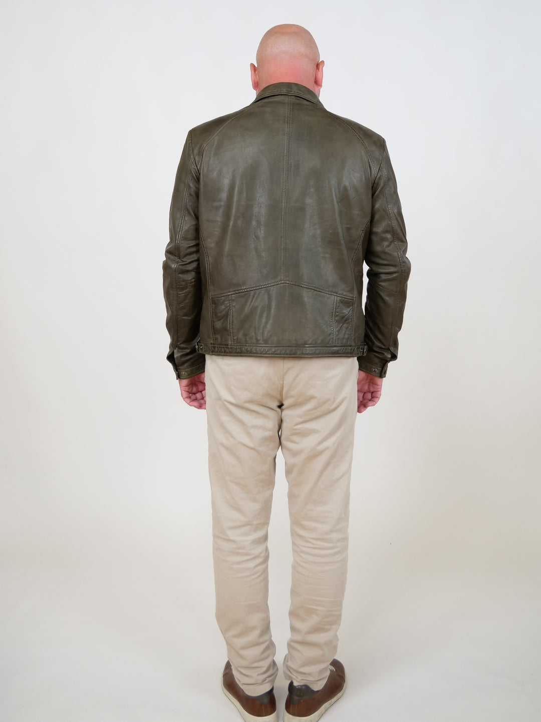 Ivar, 65 cm. - Lamb Polish Nappa Leather -Man - Olive