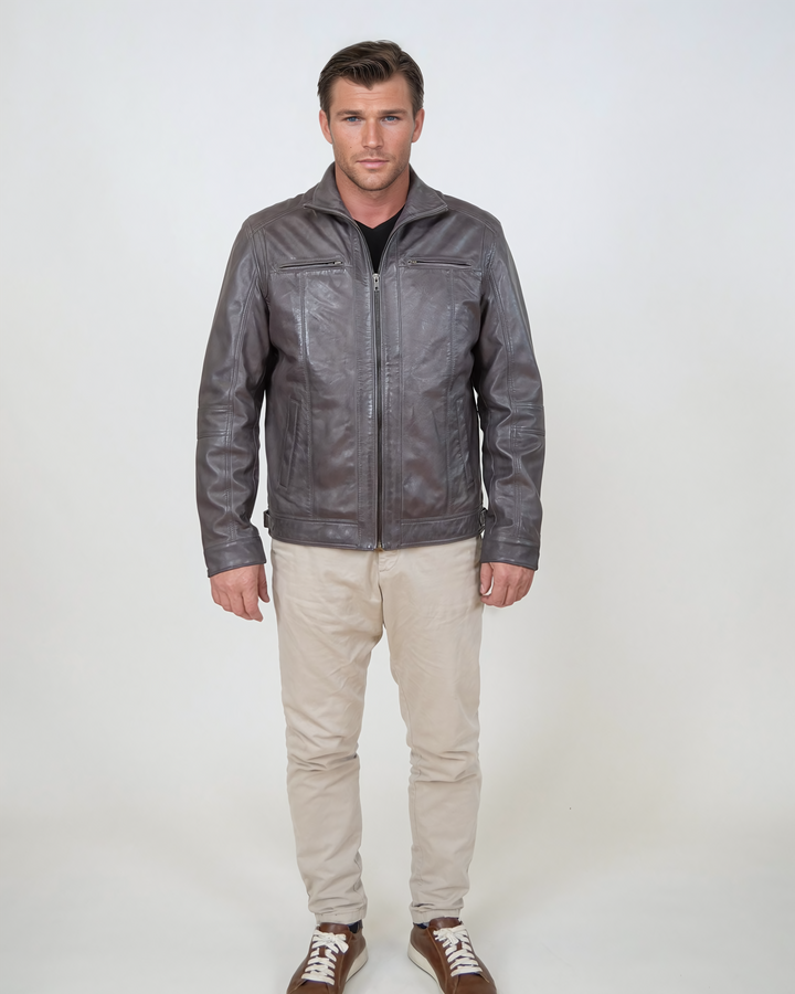 Marlow - Lamb Polish Nappa Leather -Man - Grey