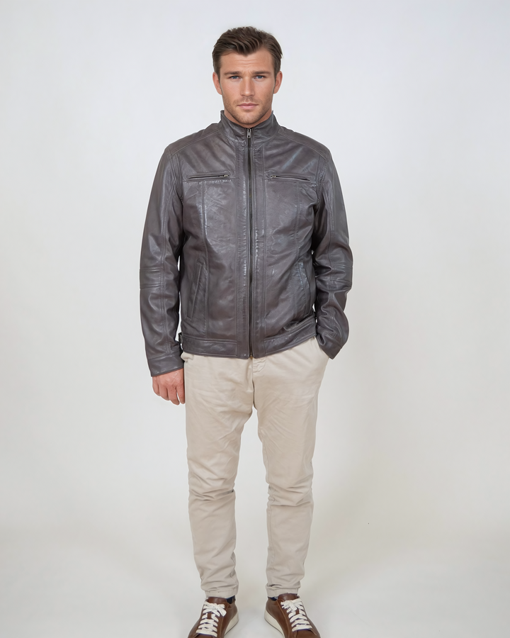 Marlow - Lamb Polish Nappa Leather -Man - Grey