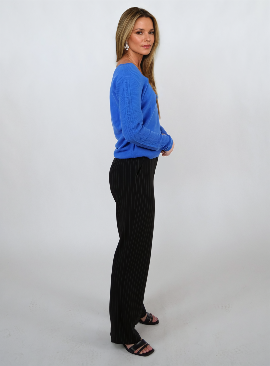 MK1 V-Neck Womens Sweater - 100% Pure Cashmere - Women - Navy Blue