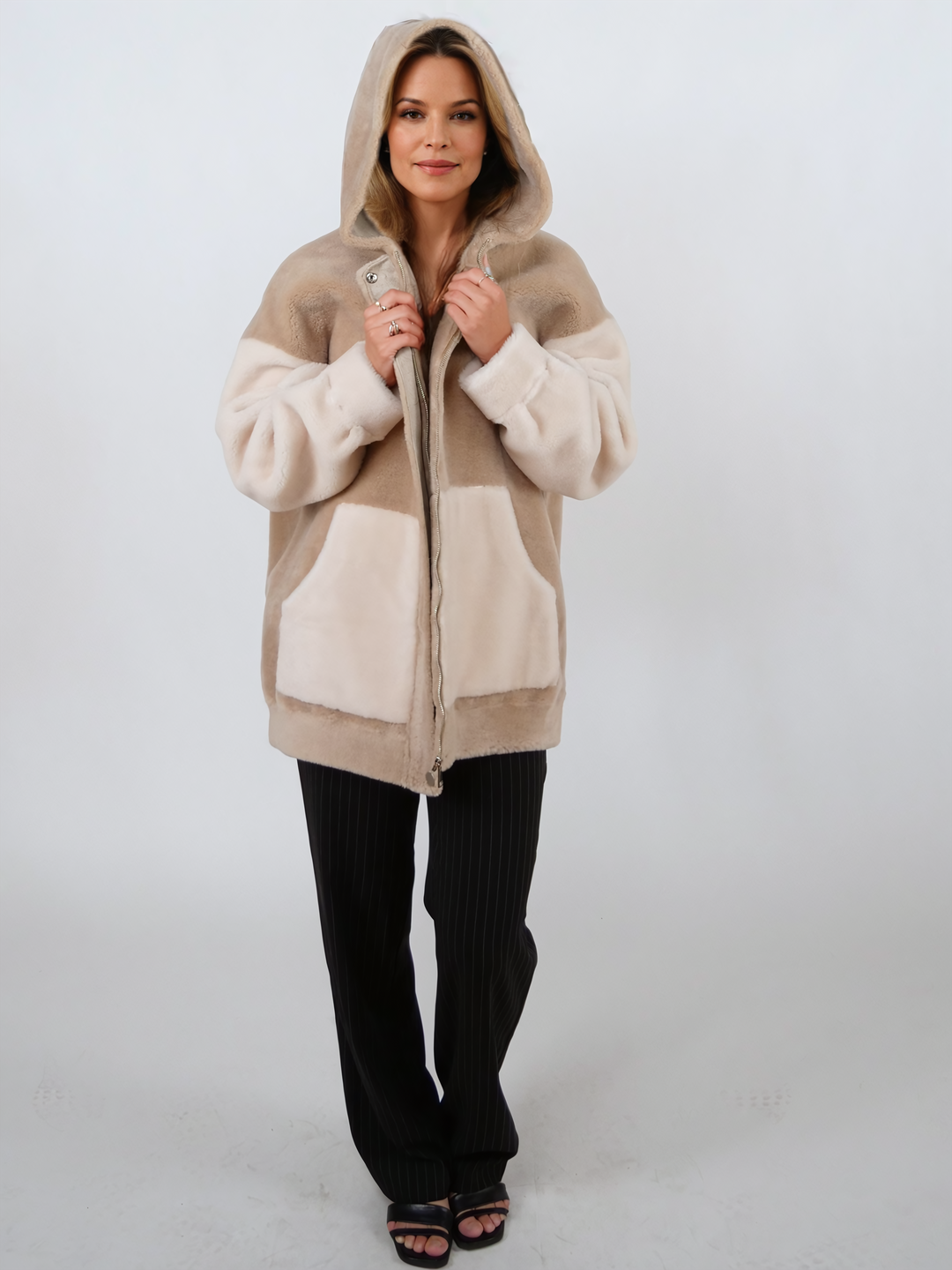 Inani 73 cm. - Air wool fur jacket - Dame - Cafe latte