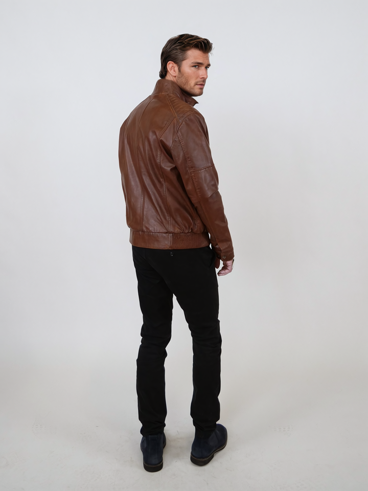 Tyson - Lamb Malli Leather - Man - Dark Cognac