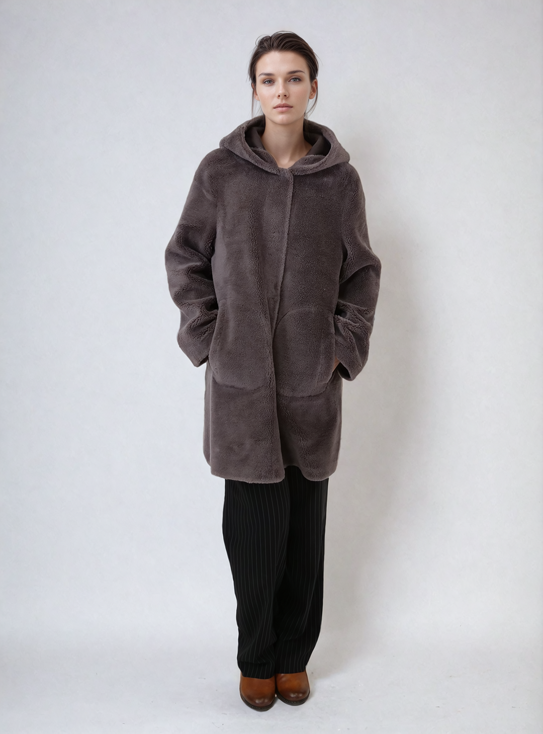 Fernana, 85cm - Hood - Air Wool - Women - Brown