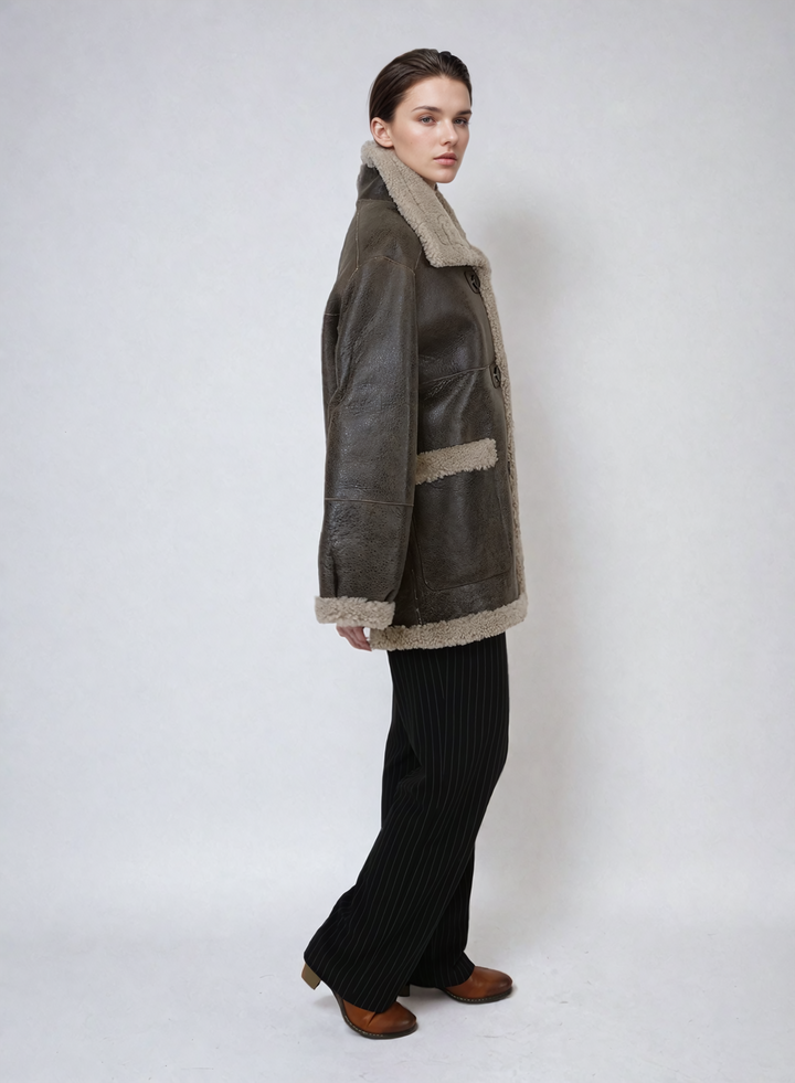 Honorine, 75cm. - Collar - Cool Lamb - Women - Brown