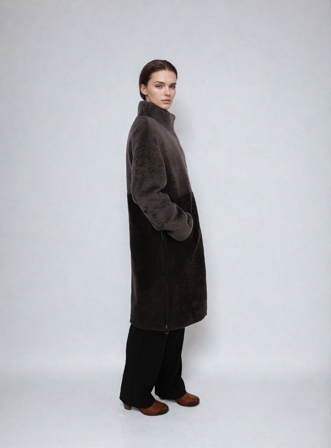 Filuka Filuka, 100 cm. - Krave - Krøllet lam - Kvinder - Taupe & kaffe ...