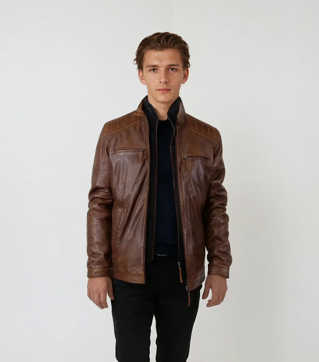 Audrick, 68 cm. - Lamme Malli Læder - Mand - Kobberbrun