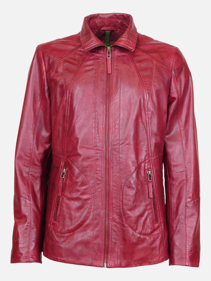 Iden - Lamb Boss Leather - Jacket - Women - Red