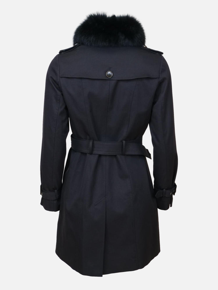 Floretta - Trench coat med varmt mellem foer - Dame - Sort