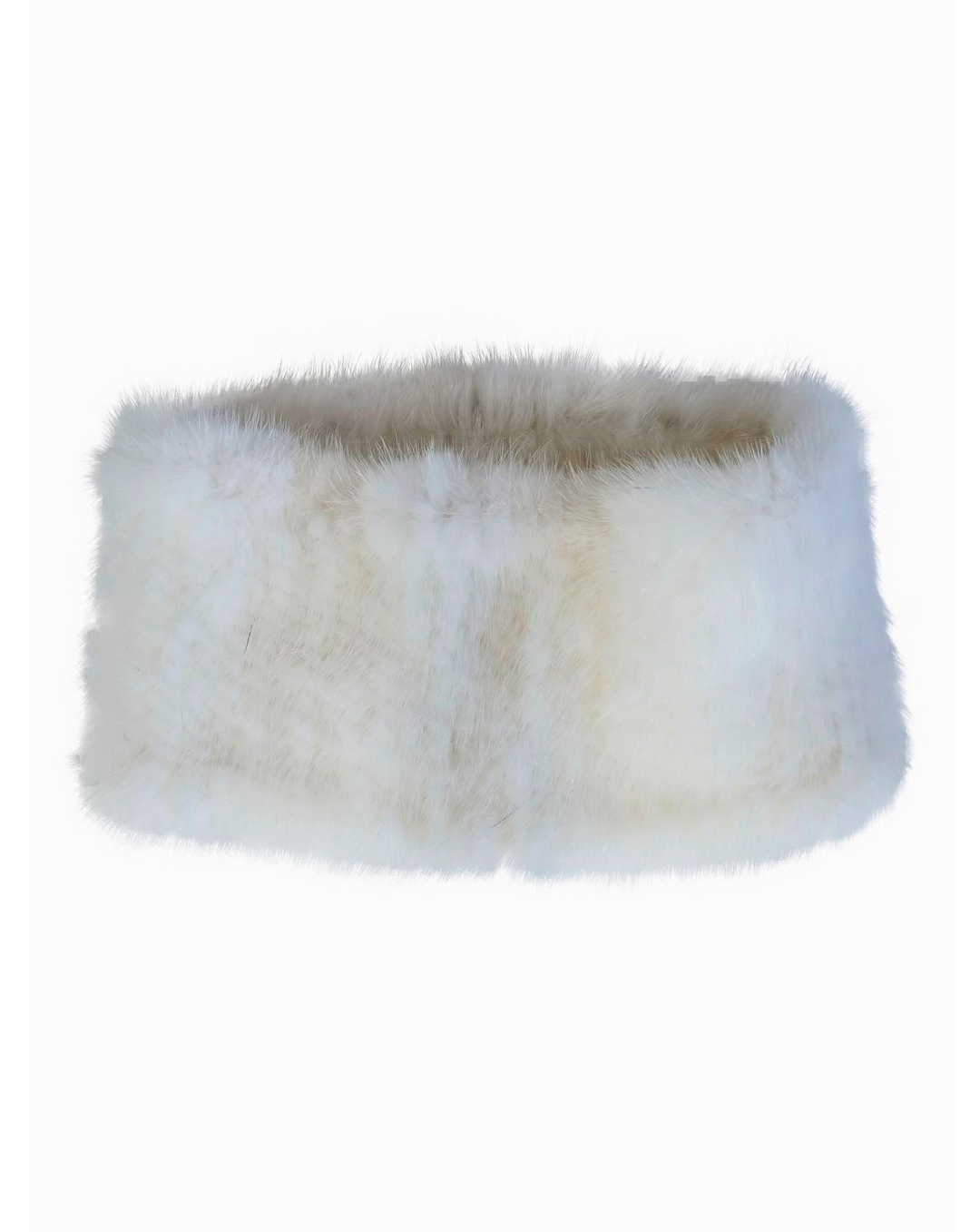 Pandebånd i hvid mink pels
