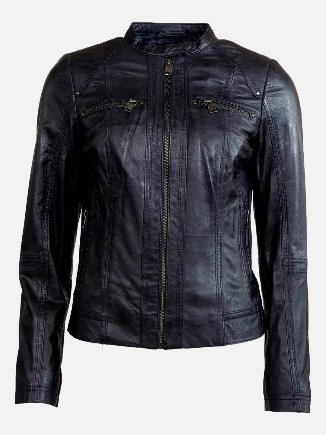 Previa - Comfort - Lamb Malli Leather - Jacket - Women - Navy