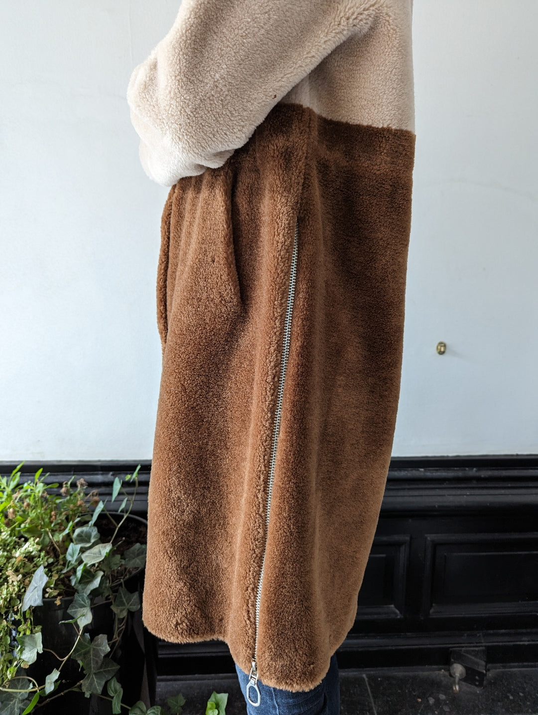 Gabia, 100 cm. - Hætte - Air Wool Frakke - Kvinde - Camel & Lys Camel