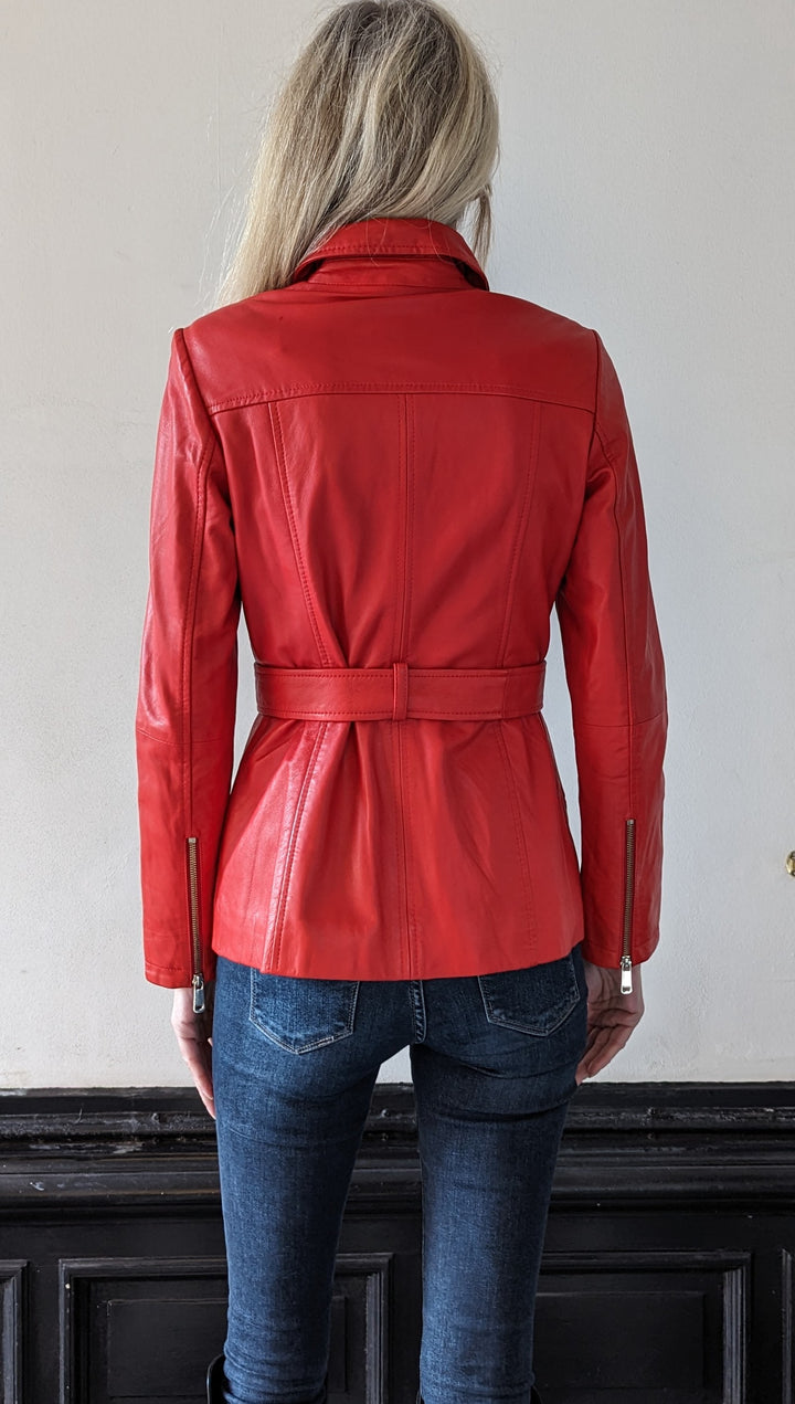 Shine, 65 cm. - Lamb Malli Leather - Women - Fire Red
