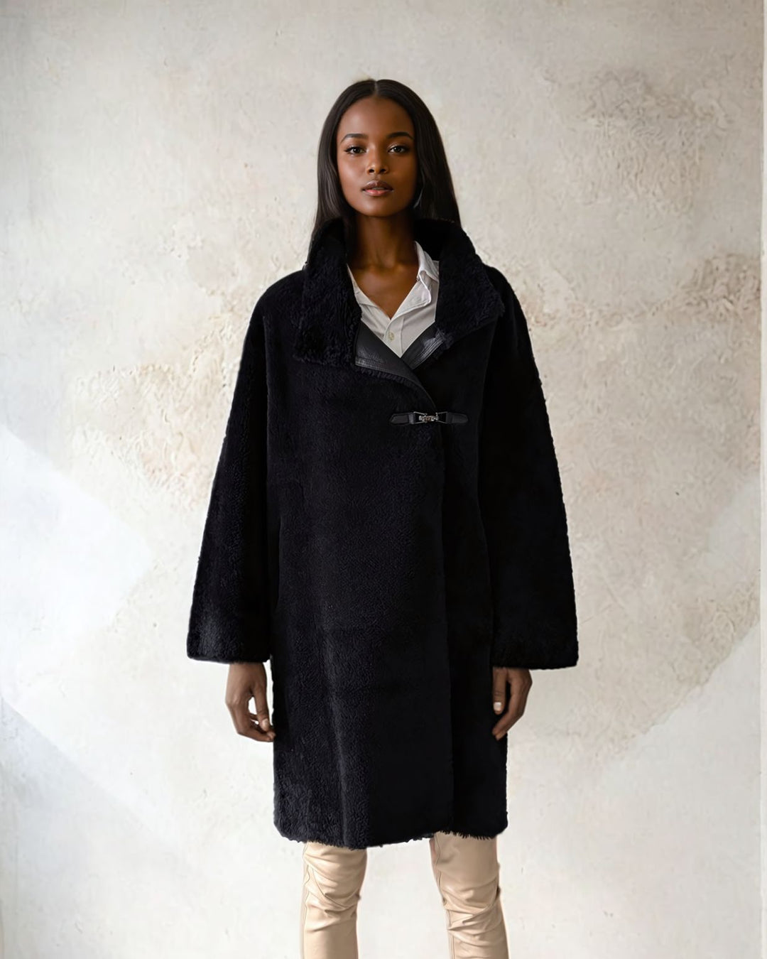 Gibana, 95 Kragen Nappa Lamm Jacke Damen Schwarz