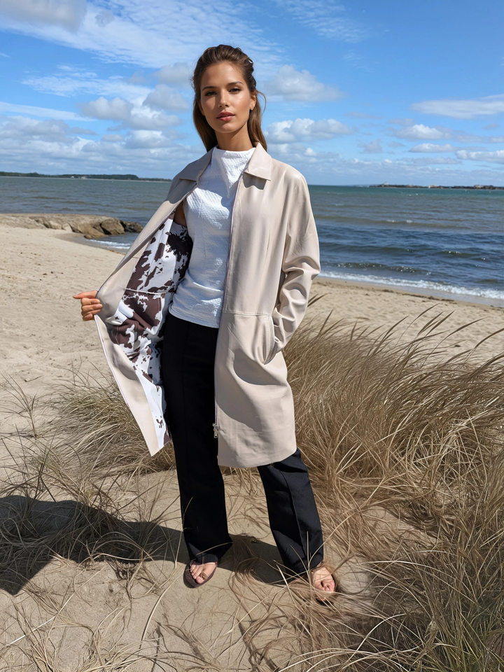 Elva, 96 cm. - Lamb Dior Læder - Damer - Sand