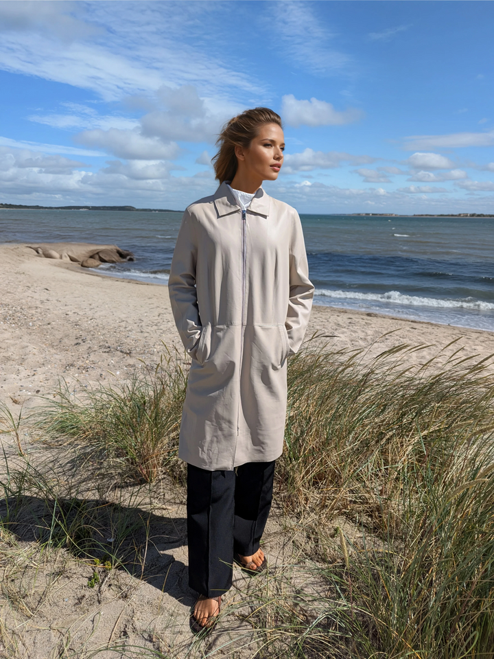 Elva, 96 cm. - Lamb Dior Læder - Damer - Sand