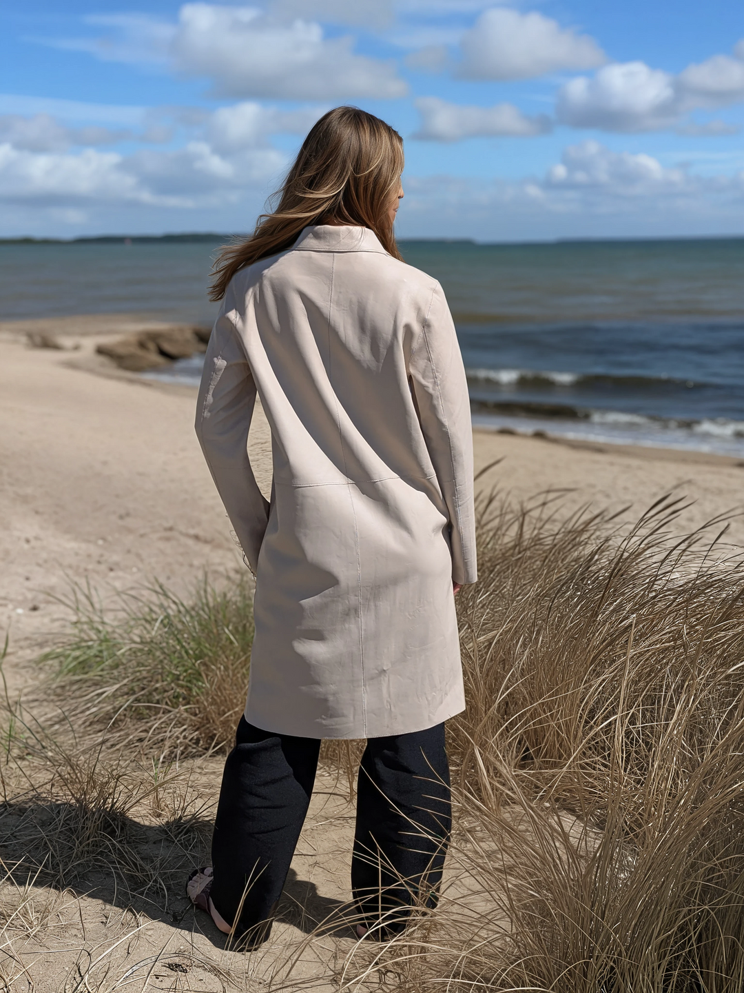 Elva, 96 cm. - Lamb Dior Læder - Damer - Sand