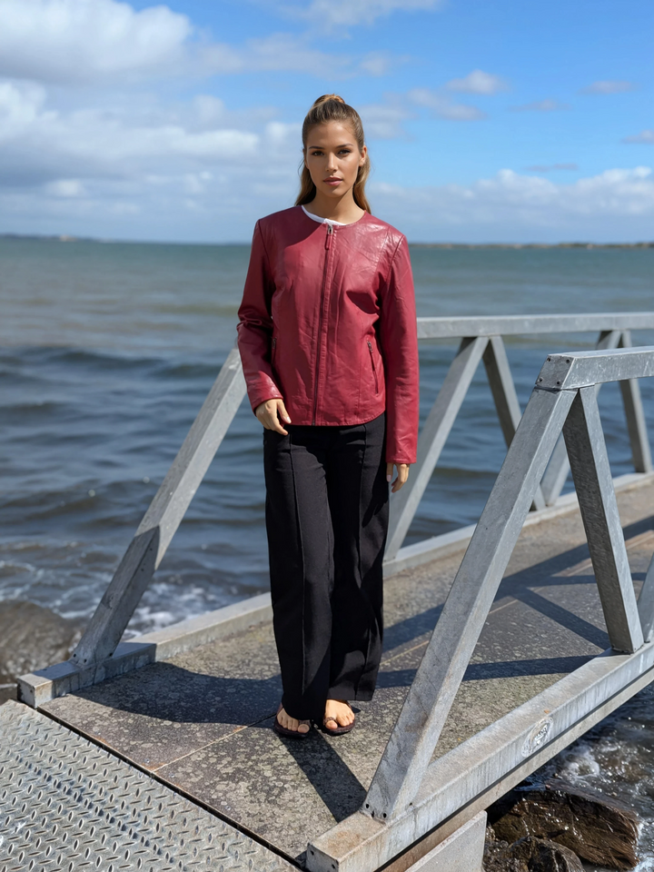 S. 108 - Komfort - Lambeskinn - Kvinner - Rødt