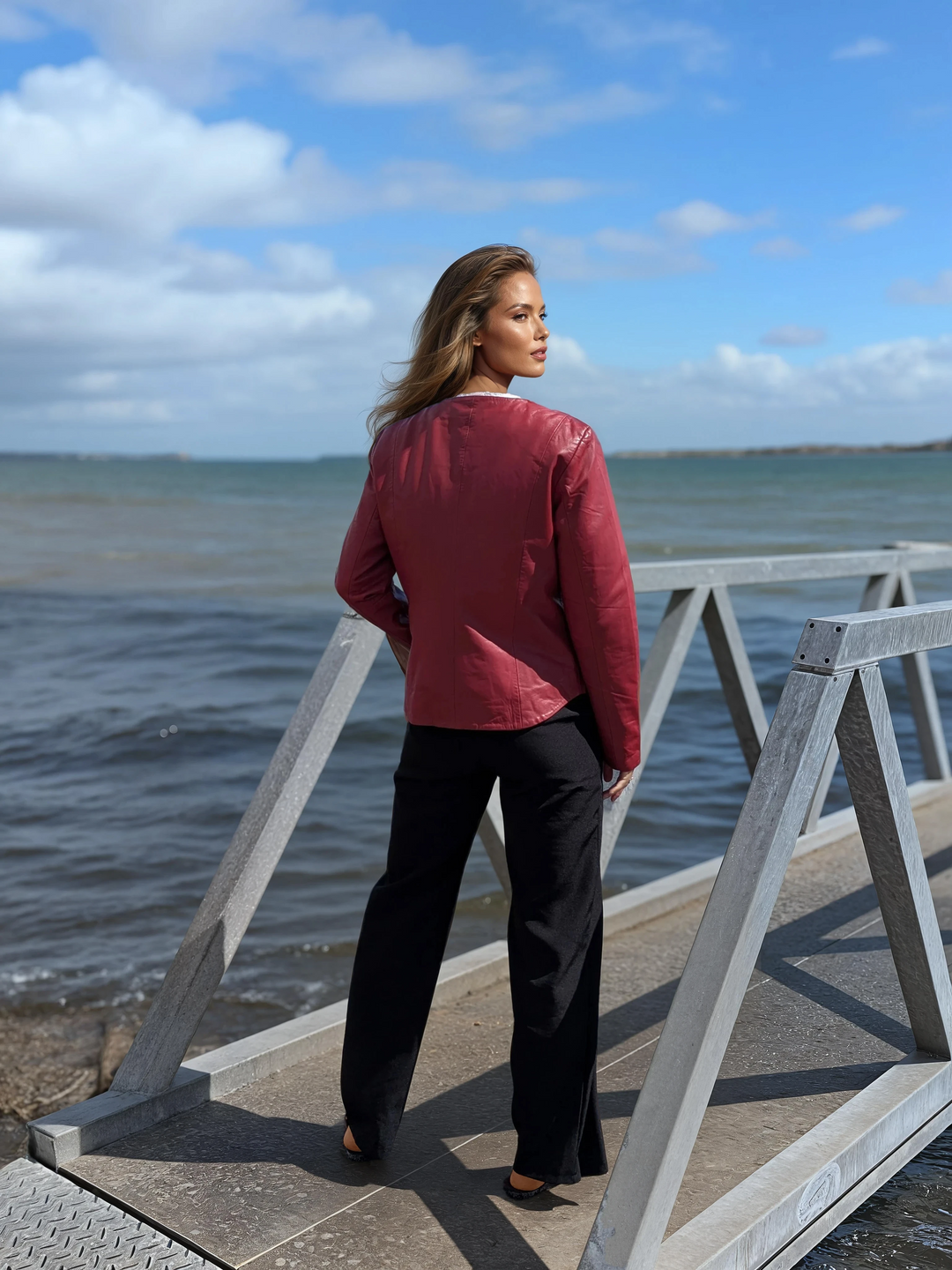 S. 108 - Komfort - Lambeskinn - Kvinner - Rødt