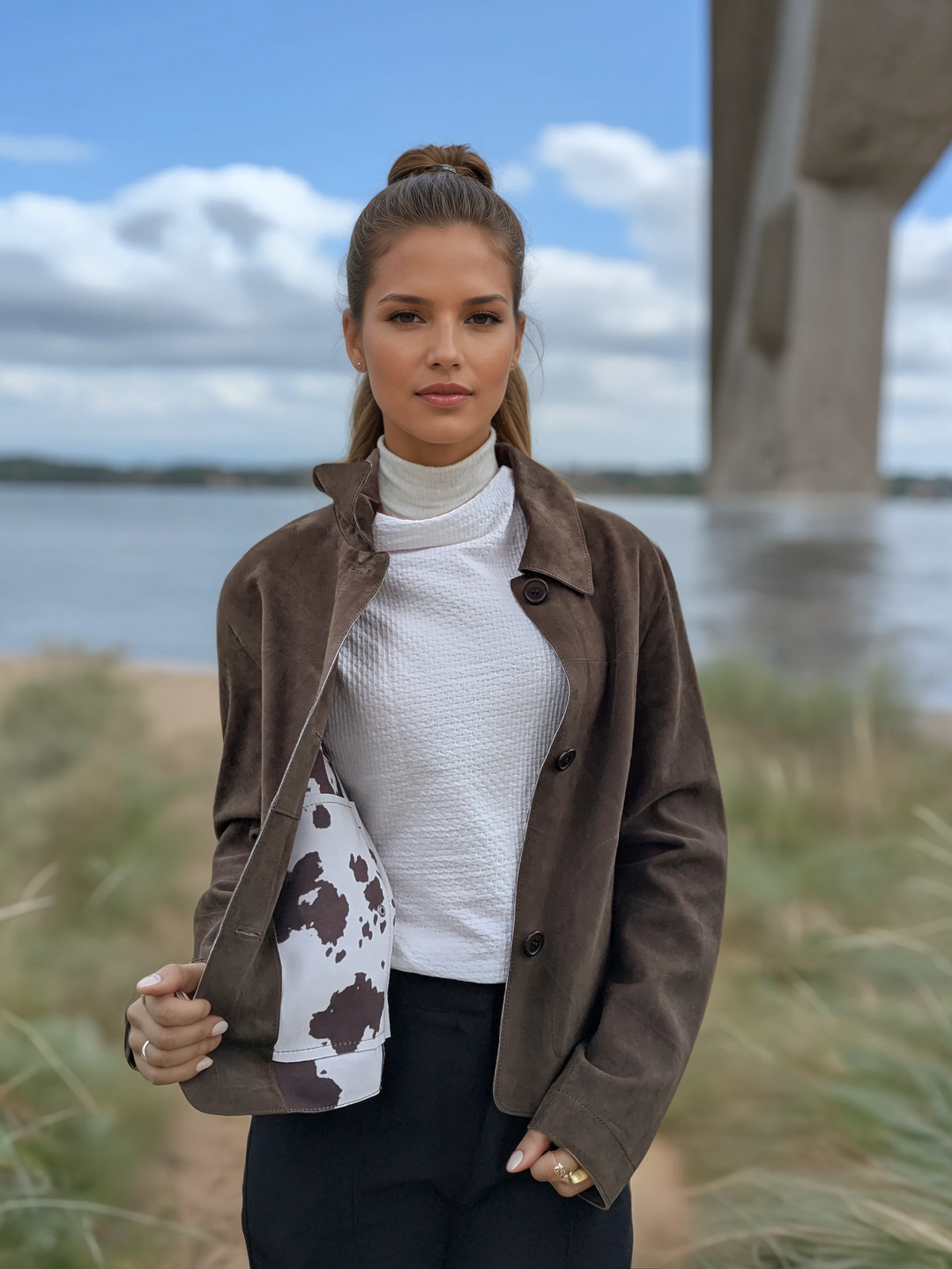 Vida, 53 cm. - Gede ruskindslæder - Dame - Oliven