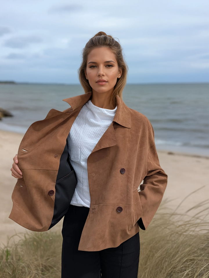 Adrina, 56 cm. - Gede ruskindslæder - Damer - Cognac