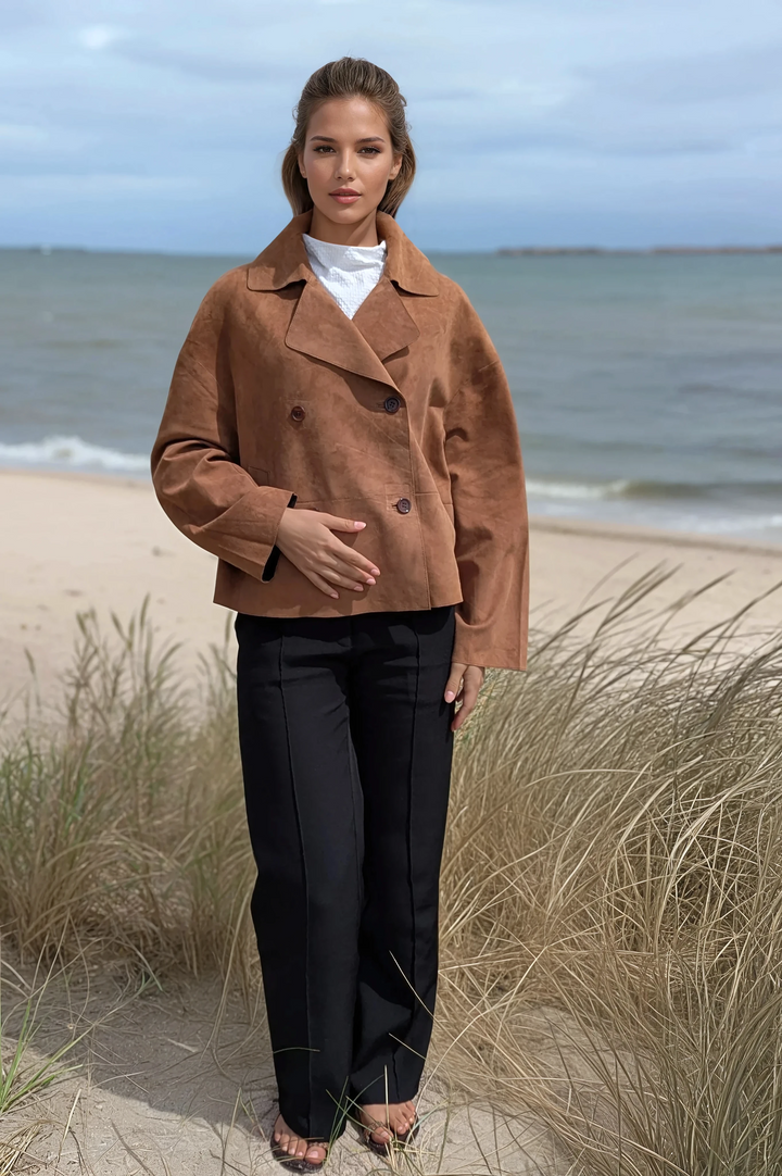 Adrina, 56 cm. - Gede ruskindslæder - Damer - Cognac