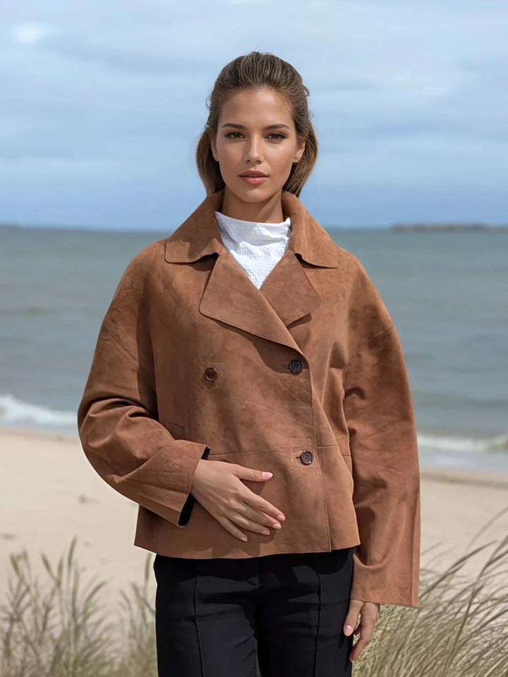 Adrina, 56 cm. - Gede ruskindslæder - Damer - Cognac