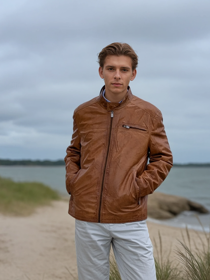 Jason - Lamb Leather - Man - Nut