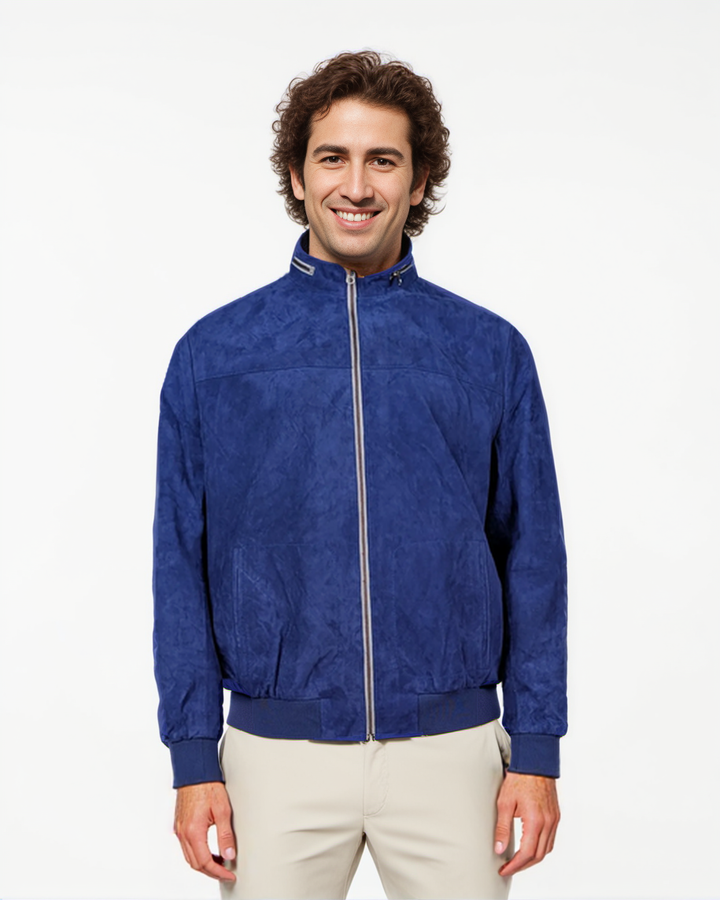 Joey - Lamb Suede Leather - Man - Royal Blue