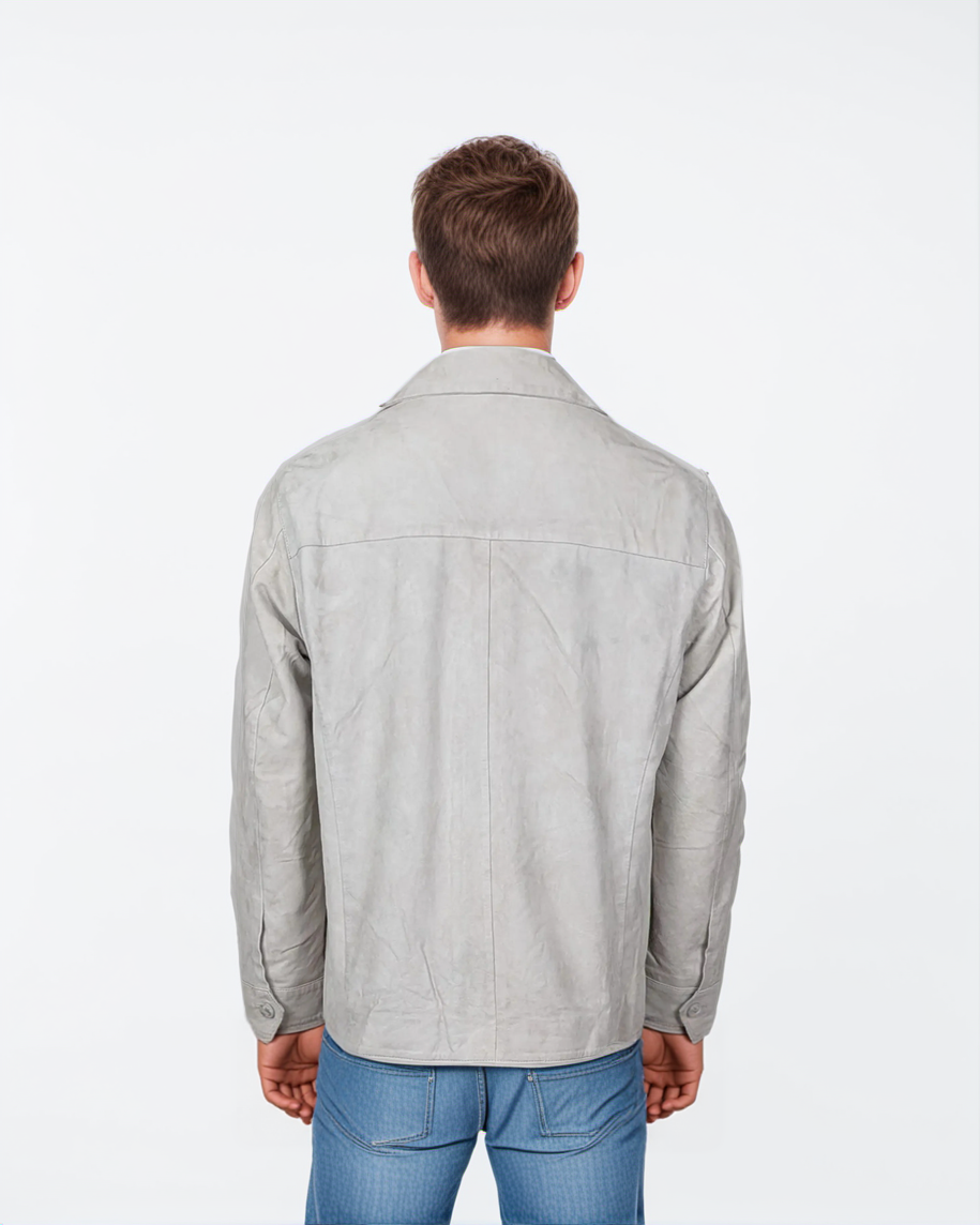 Jussi - Lamb Suede Leather - Man - Ivory