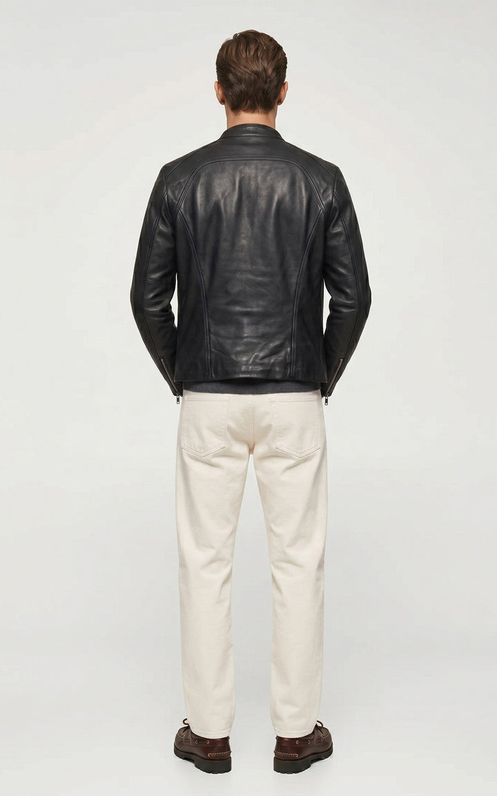 Blouson motard cuir Leni cuir noir
