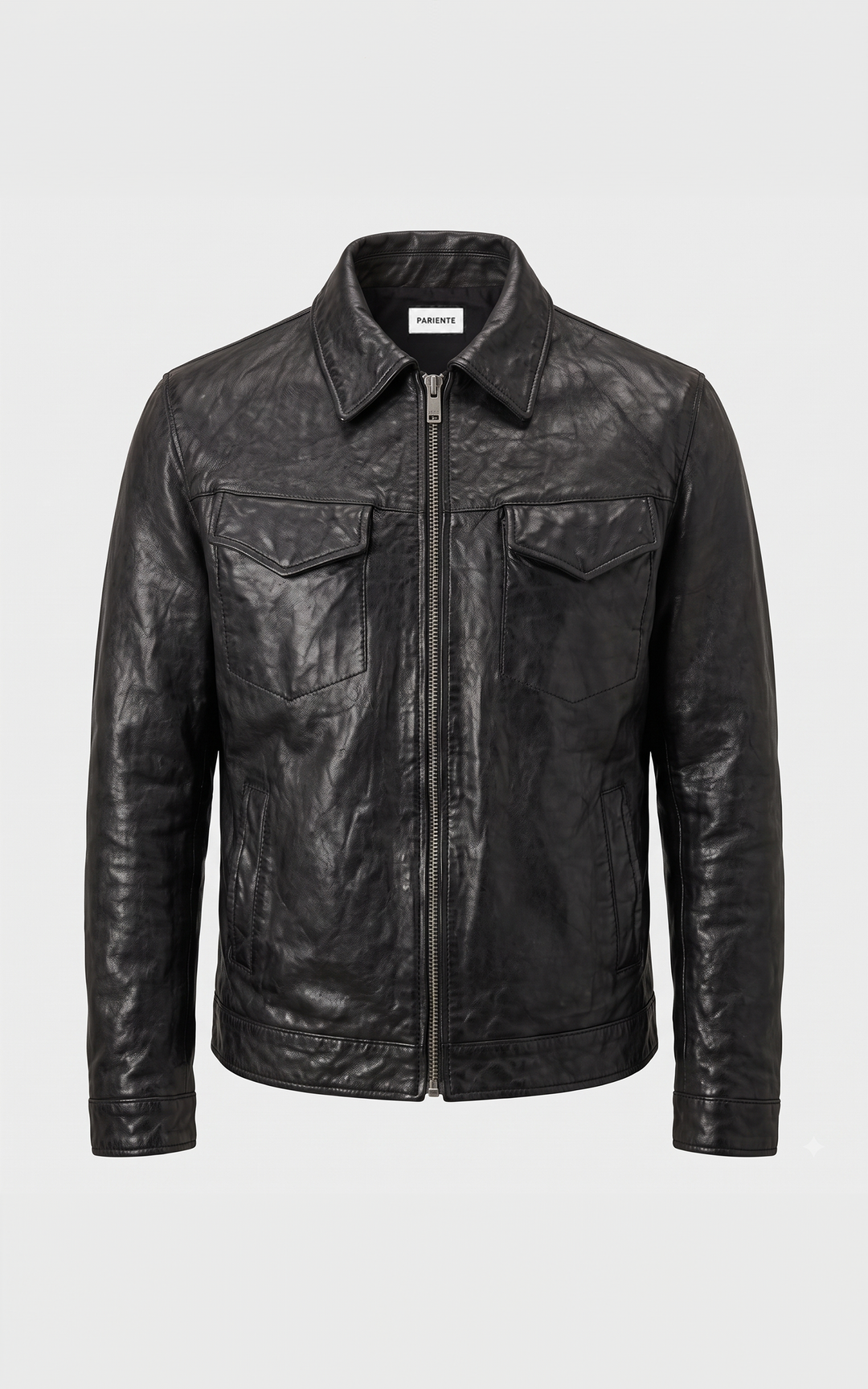 Black Leather Worker Jacket 87131 - Men