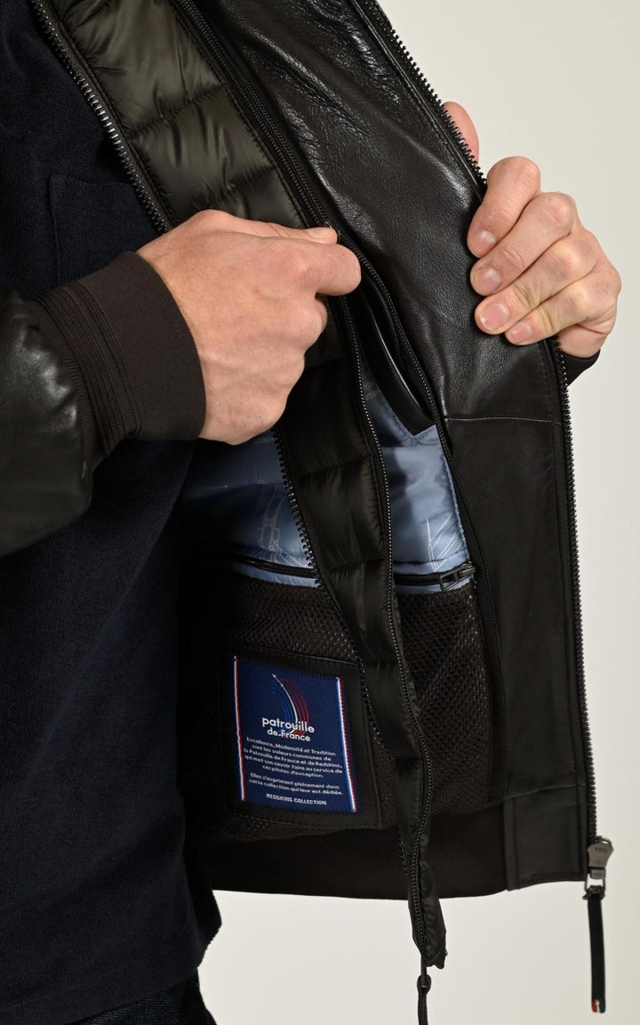 Pilote Cuir Homme Patrouille De France, modèle Rafal de couleur marron