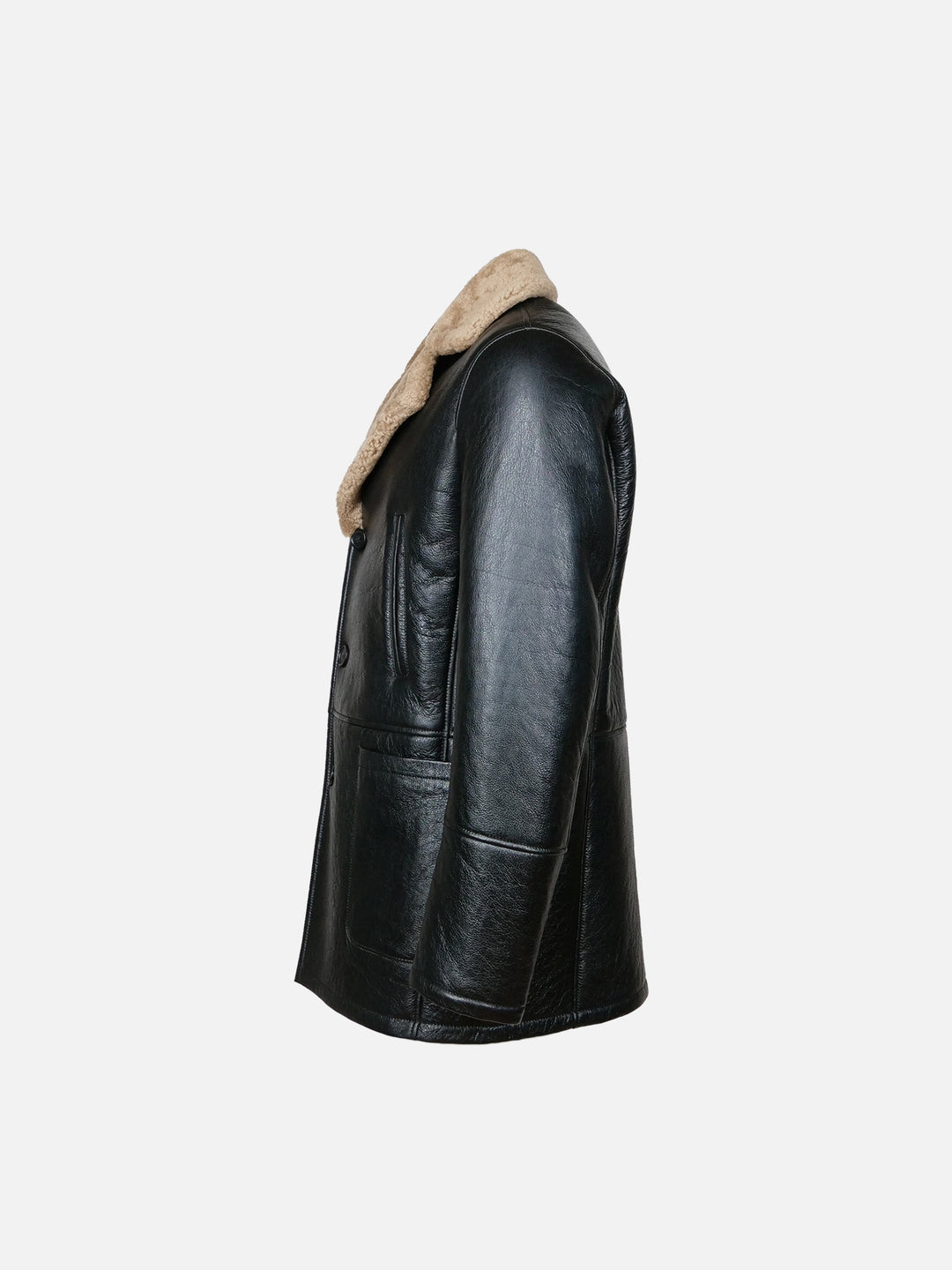 Georges, 82 cm - Lammfelljacke aus Rock Lamb - Herren - Schwarz