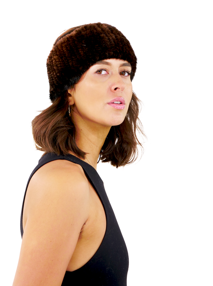 Knitted Headband - Mink Knitted - Accesories - Brown