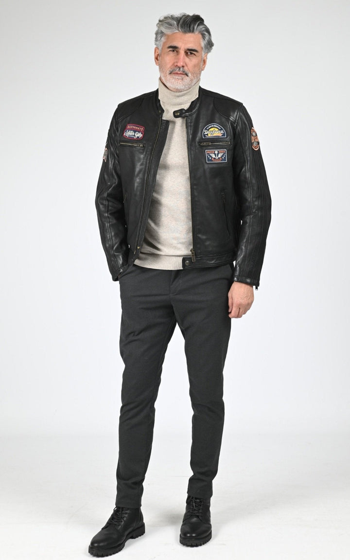 Blouson Cuir Homme Daytona 73, modèle Tormo 104383 de couleur black
