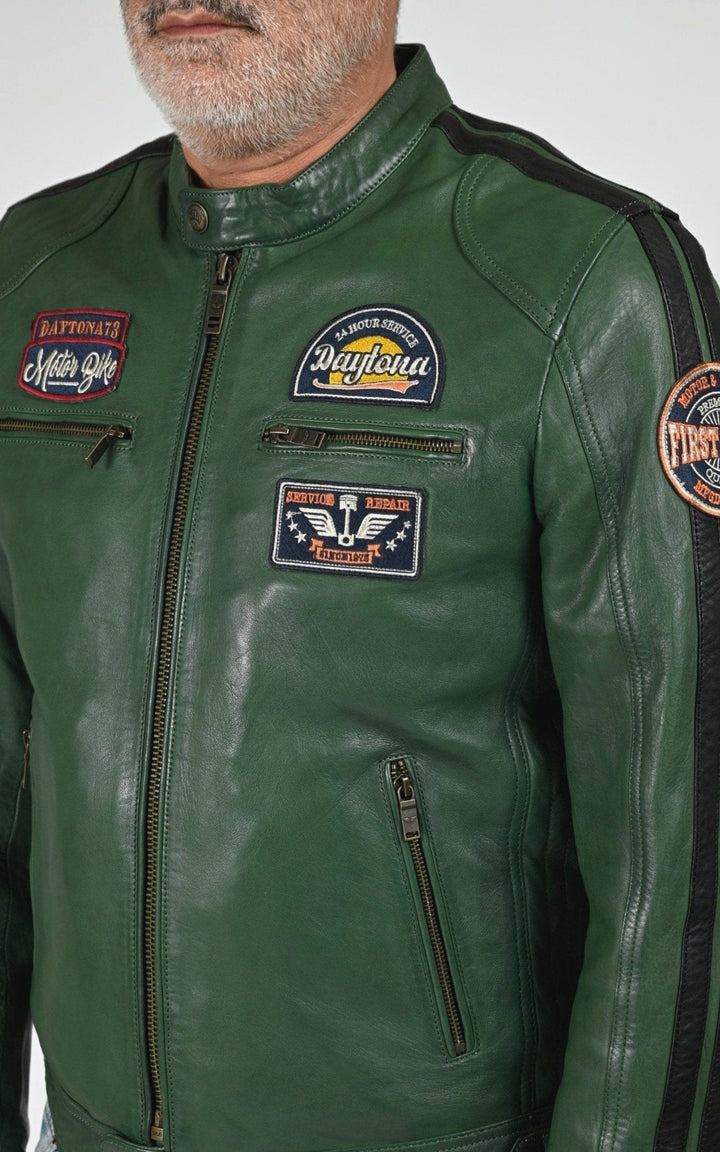 Blouson Cuir Homme Daytona 73, modèle Tormo 104383 de couleur pastures