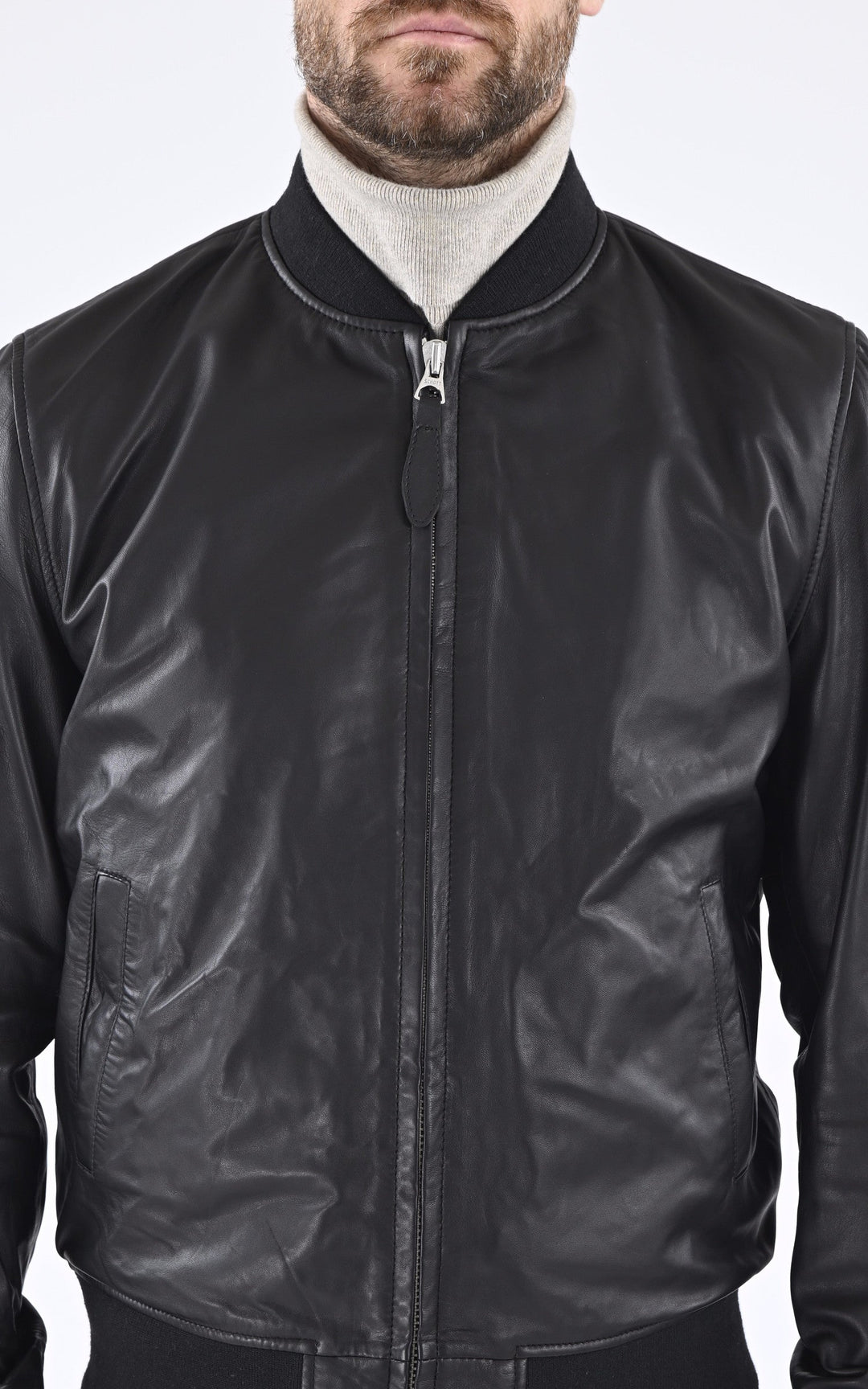 A "LC 300 LAMB" Noir Schott Teddy Homme details photo