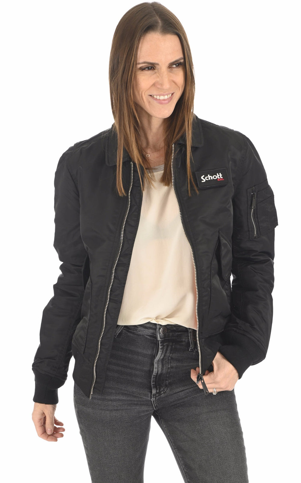 A "210100 RS" Black Schott Blouson Mixte closed photo