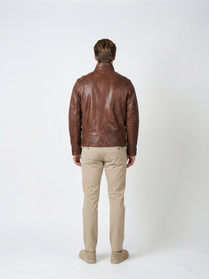 Jean, 70 cm. - Cuir d'Agneau Malli - Homme - Marron Cuivré