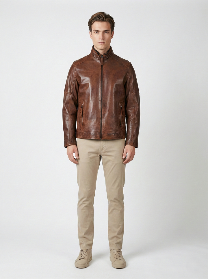 Jean, 70 cm. - Cuir d'Agneau Malli - Homme - Marron Cuivré