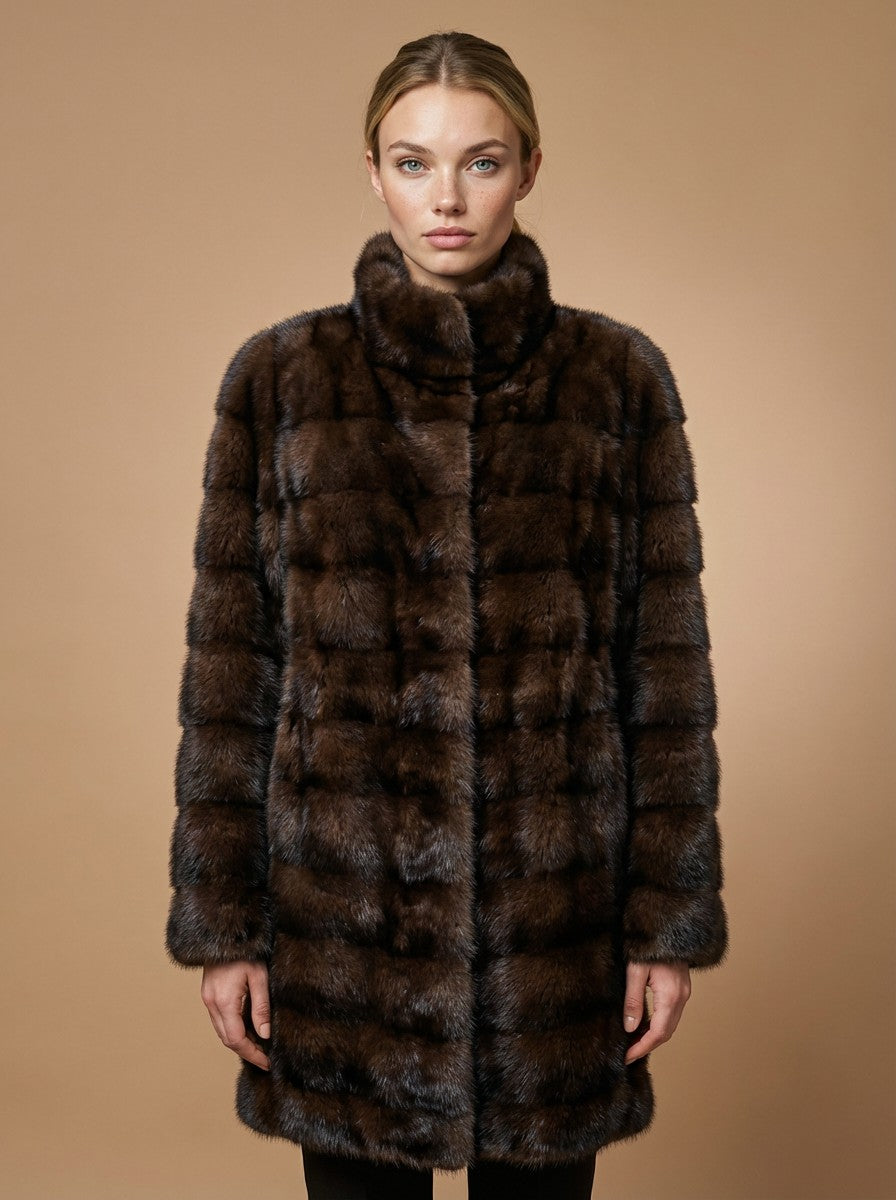 Rosario, 90 cm. - kraga - Mink - Konur - Mahogany