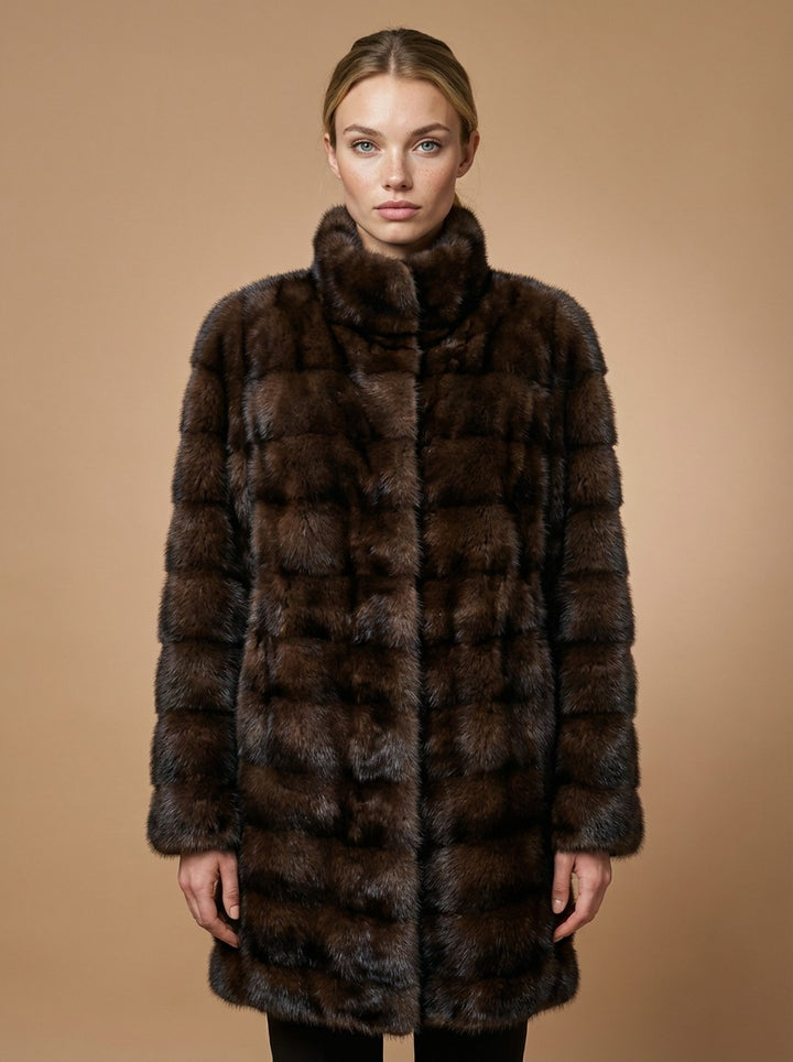 Rosario, 90 cm. - kraga - Mink - Konur - Mahogany