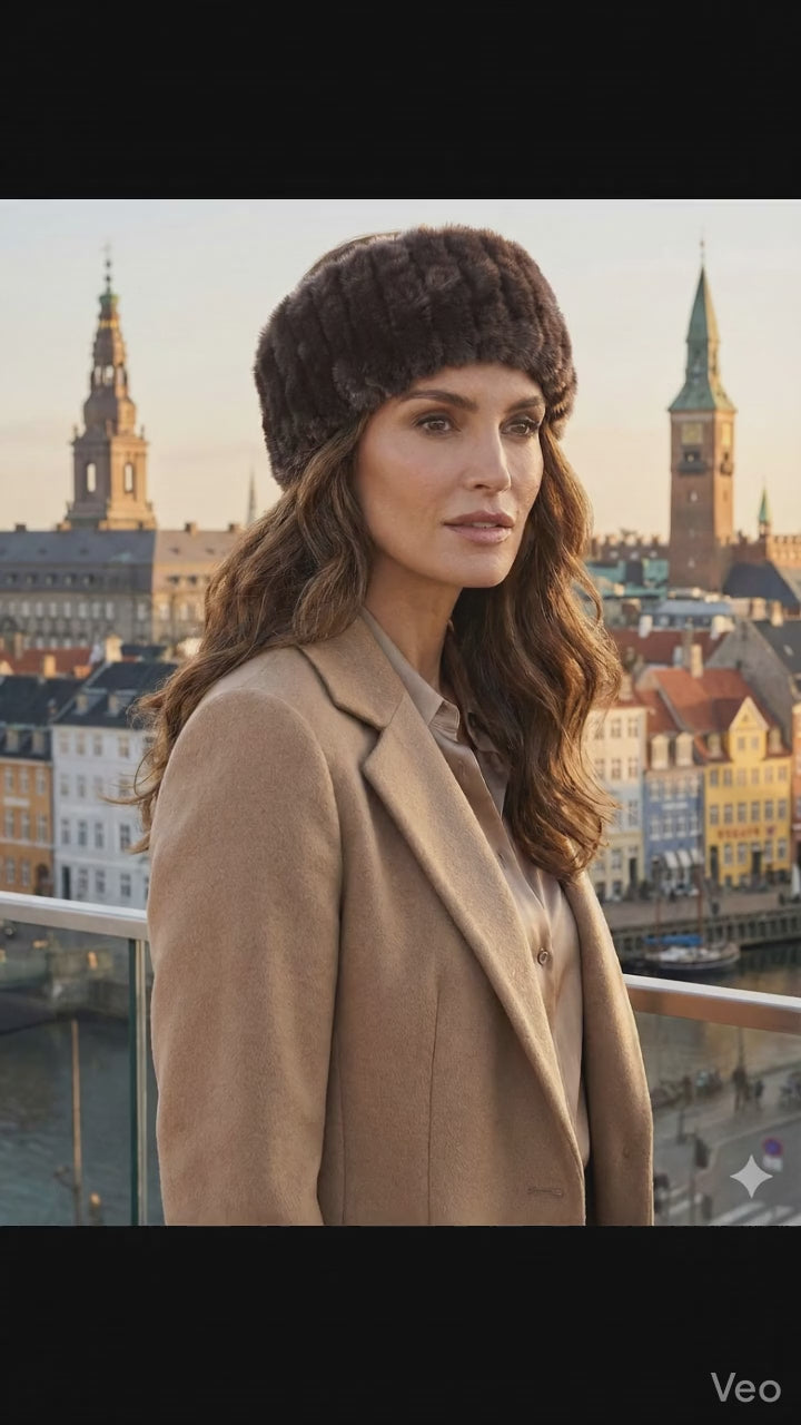 30440 Höfuðband - Rex prjónað - Accesories - Dark Brown