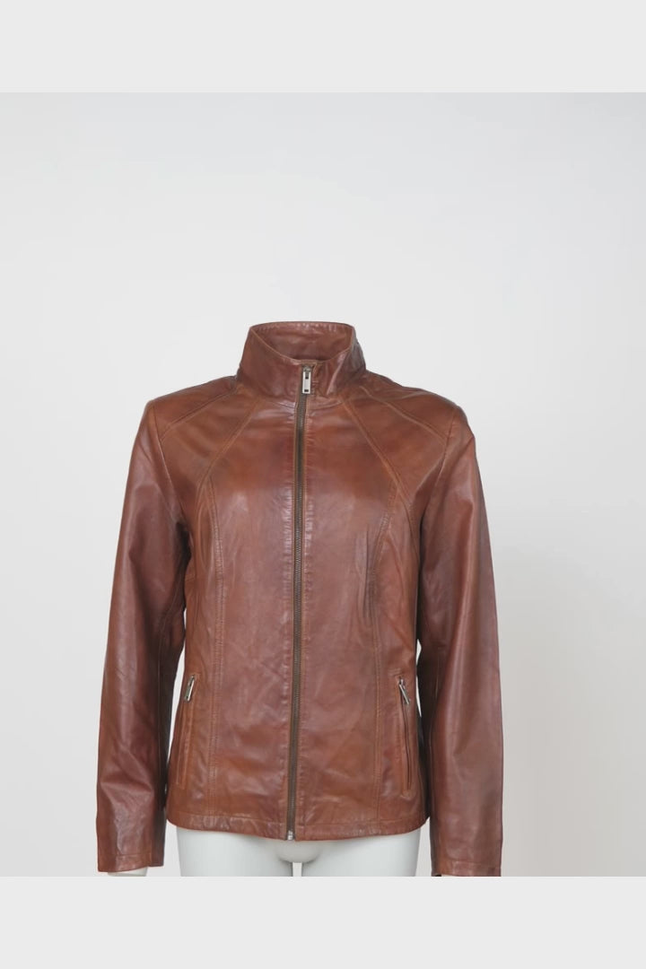 P 14-02 - Comfort, 60 cm. - Lamb Polish Nappa Leather - Cognac