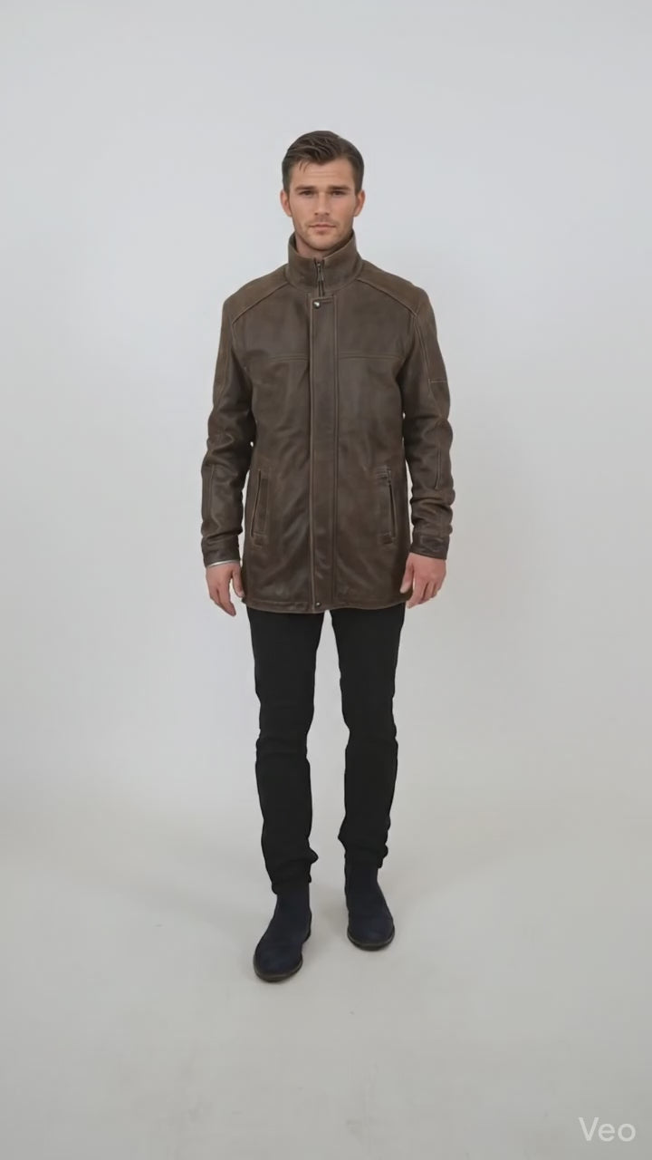 Winter Gomez, 80 cm. - Goat Rubbed Off Läder - Man - Svart