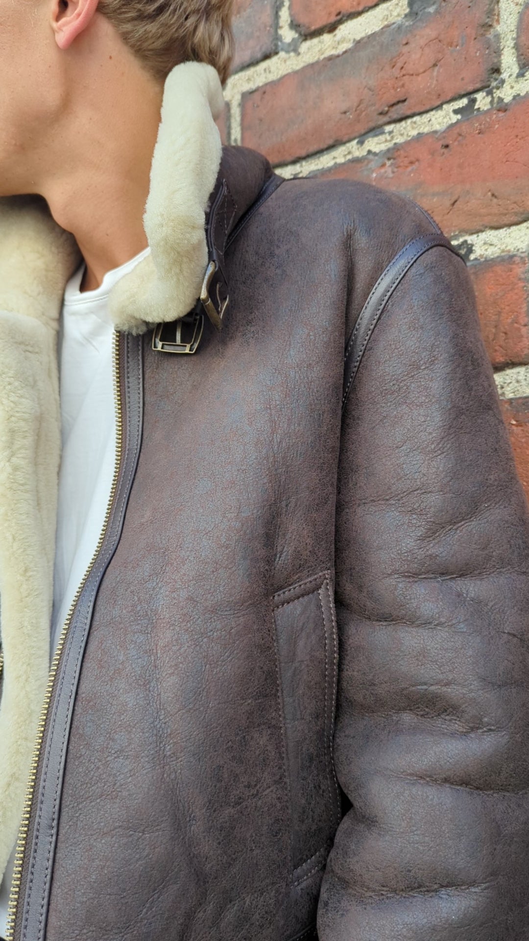 Joost, 65 cm. - Nappa Lamb Crack Washed - Man - Dark Brown