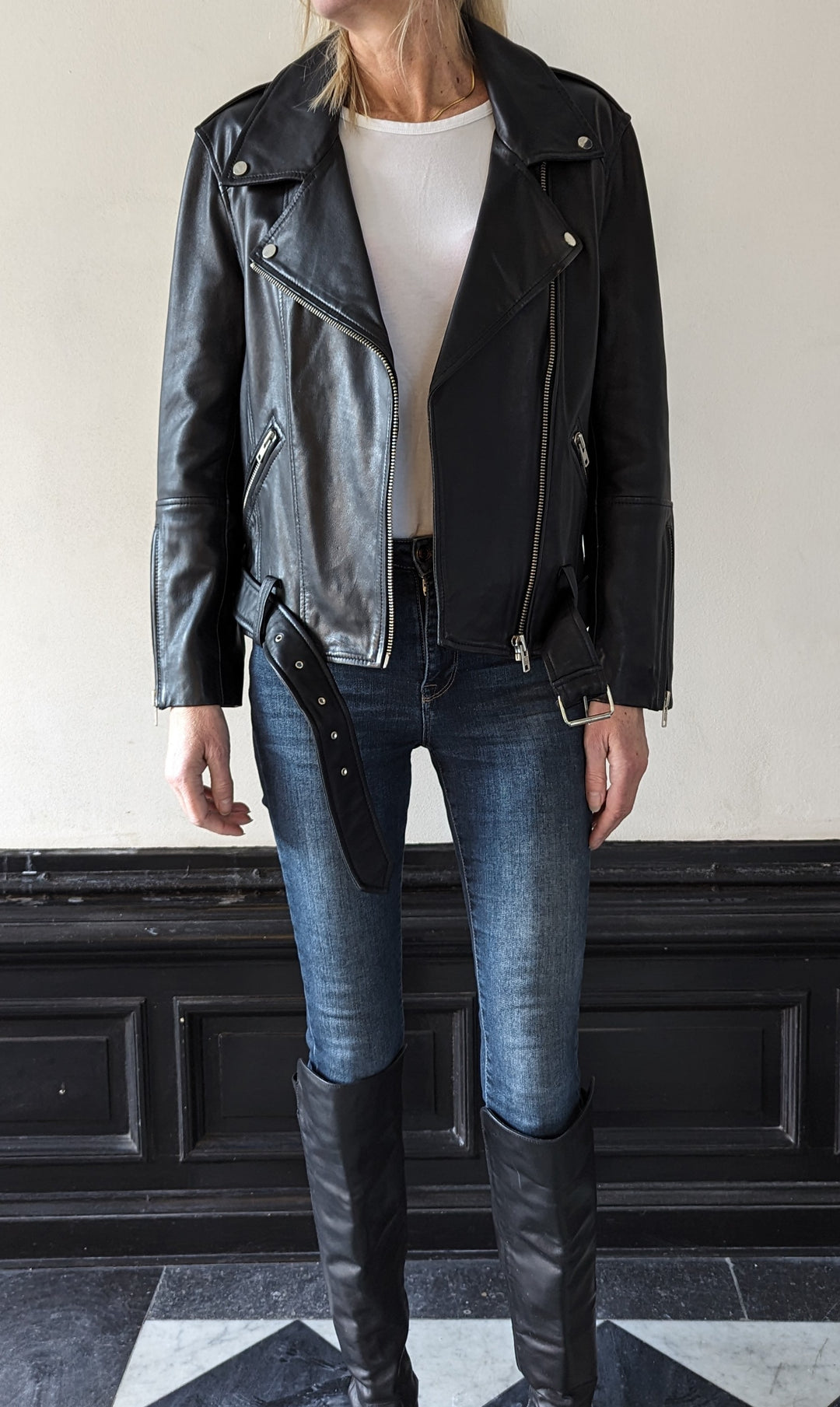 PS-58 Womens Jacket - Lamb Porto Leather - Women - Black