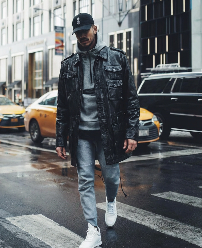 Owen, 77 cm. - Kaulus - Karitsan pesty nahka - mies - musta